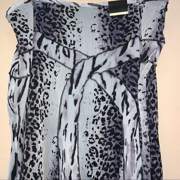 Lane Bryant Grey Purple Animal Print Uneven Skirt B4/2 - Picture 4 of 7
